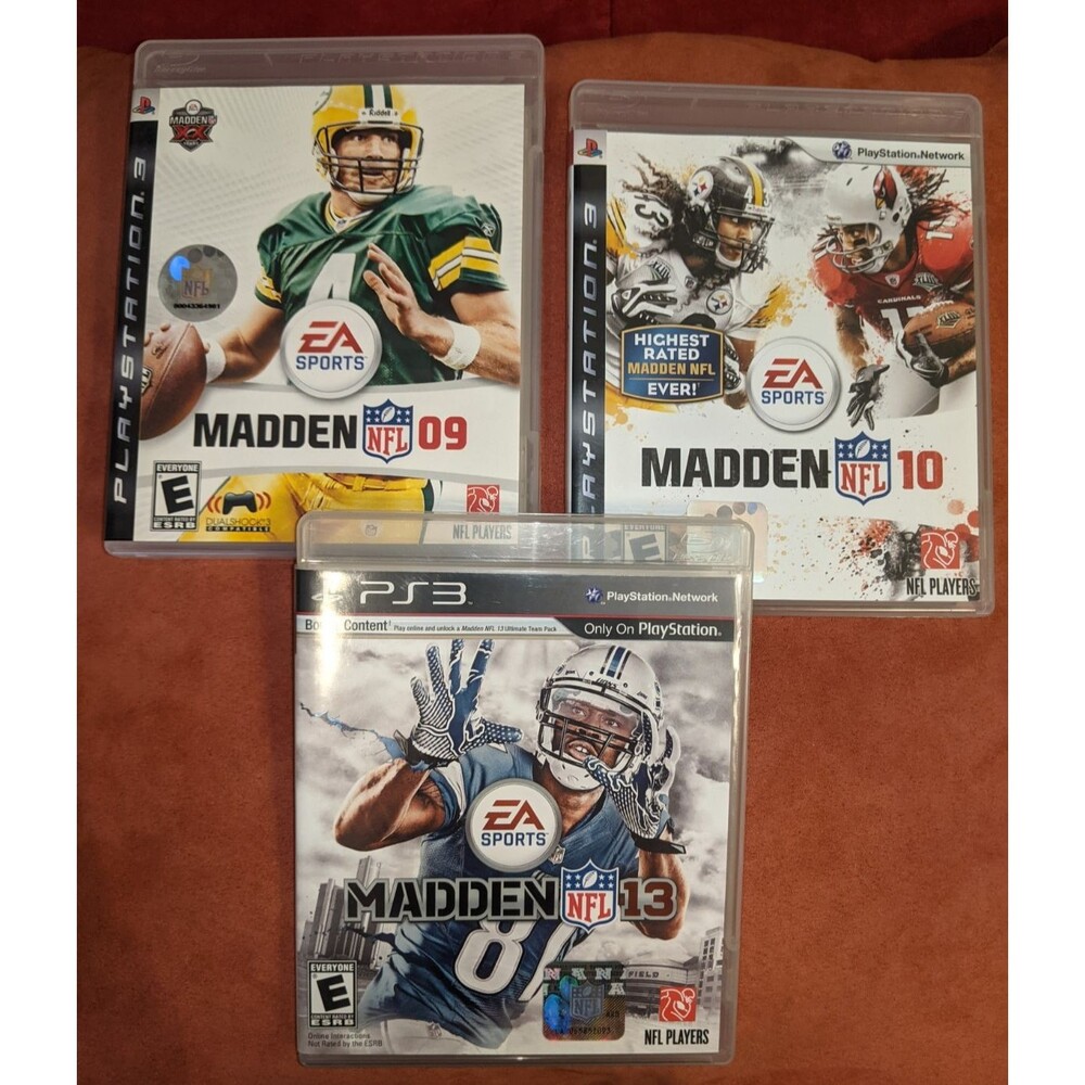 Madden NFL 3-Pack! PlayStation 3, '09, '10, '13, All Complete & EXCELLENT, PS3